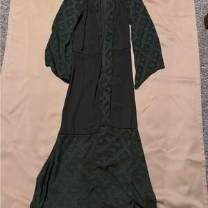 Astr Dark Green Sheer Dress